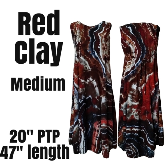 Hand Crafted Dresses & Skirts - Medium Tie Back Maxi Length Geode Tie Dye Dress Black and Brown